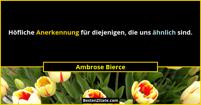 Höfliche Anerkennung für diejenigen, die uns ähnlich sind.... - Ambrose Bierce