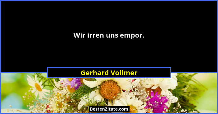 Wir irren uns empor.... - Gerhard Vollmer