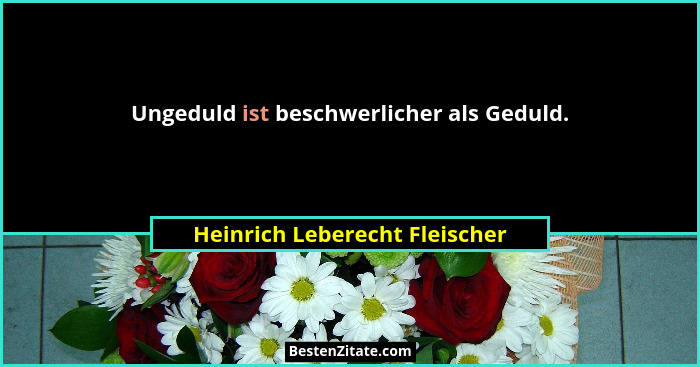 Ungeduld ist beschwerlicher als Geduld.... - Heinrich Leberecht Fleischer