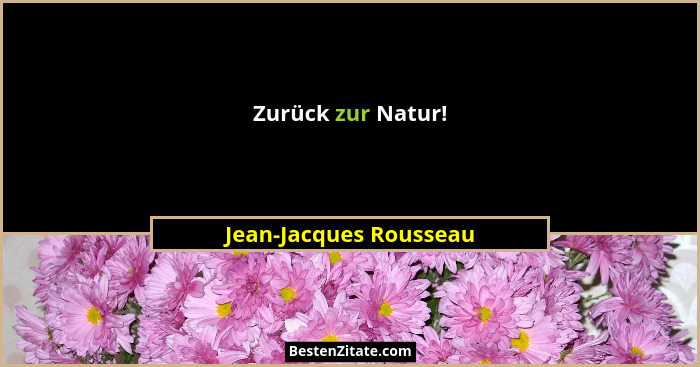 Zurück zur Natur!... - Jean-Jacques Rousseau
