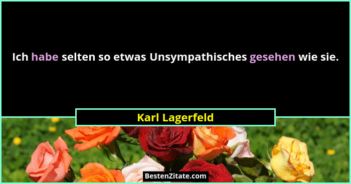 Ich habe selten so etwas Unsympathisches gesehen wie sie.... - Karl Lagerfeld