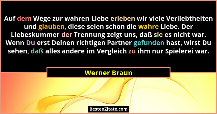Auf dem Wege zur wahren Liebe erleben wir viele Verliebtheiten und glauben, diese seien schon die wahre Liebe. Der Liebeskummer der Tre... - Werner Braun