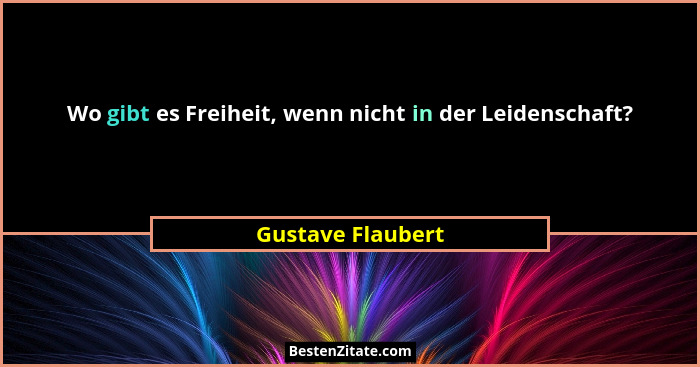 Wo gibt es Freiheit, wenn nicht in der Leidenschaft?... - Gustave Flaubert