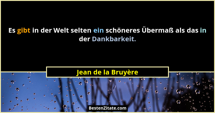 Es gibt in der Welt selten ein schöneres Übermaß als das in der Dankbarkeit.... - Jean de la Bruyère