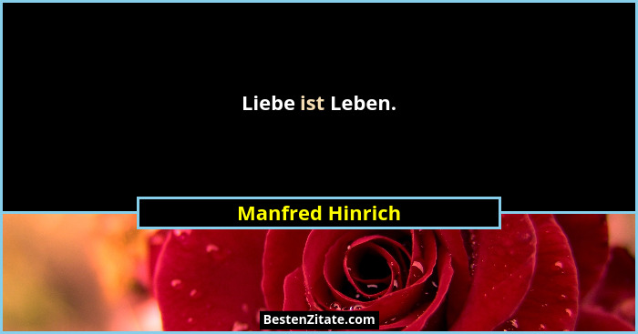 Liebe ist Leben.... - Manfred Hinrich