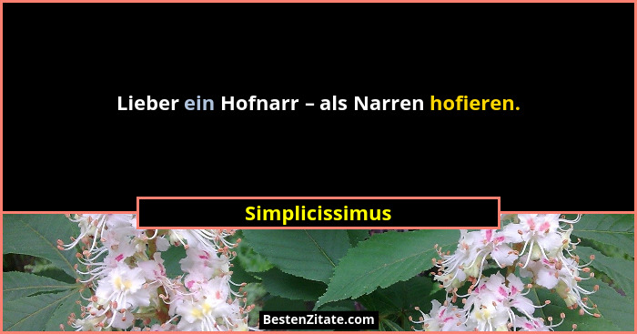 Lieber ein Hofnarr – als Narren hofieren.... - Simplicissimus