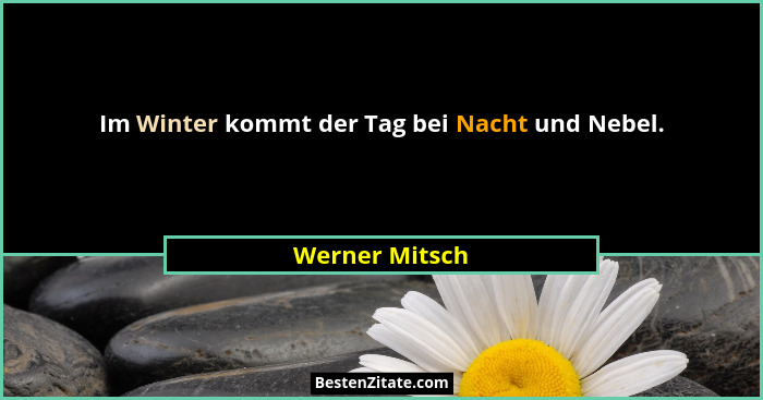 Im Winter kommt der Tag bei Nacht und Nebel.... - Werner Mitsch