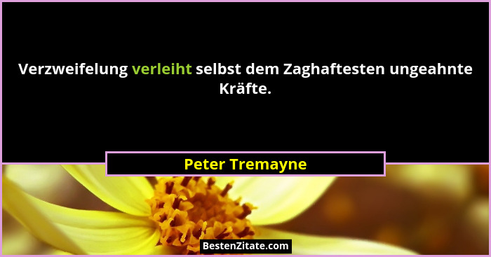Verzweifelung verleiht selbst dem Zaghaftesten ungeahnte Kräfte.... - Peter Tremayne