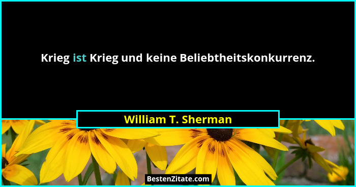 Krieg ist Krieg und keine Beliebtheitskonkurrenz.... - William T. Sherman