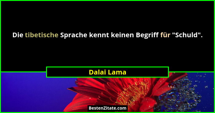 Die tibetische Sprache kennt keinen Begriff für "Schuld".... - Dalai Lama