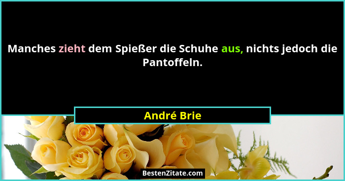 Manches zieht dem Spießer die Schuhe aus, nichts jedoch die Pantoffeln.... - André Brie