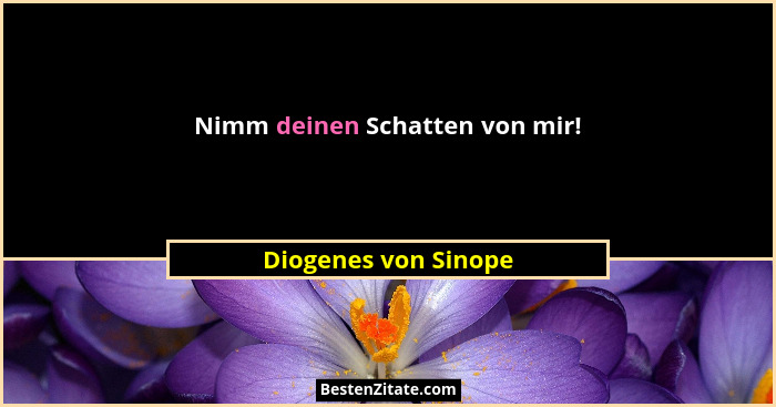 Nimm deinen Schatten von mir!... - Diogenes von Sinope