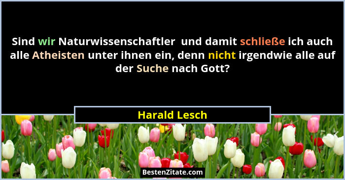 Sind wir Naturwissenschaftler  und damit schließe ich auch alle Atheisten unter ihnen ein, denn nicht irgendwie alle auf der Suche nach... - Harald Lesch