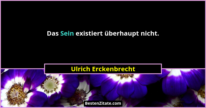 Das Sein existiert überhaupt nicht.... - Ulrich Erckenbrecht