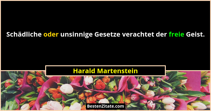 Schädliche oder unsinnige Gesetze verachtet der freie Geist.... - Harald Martenstein