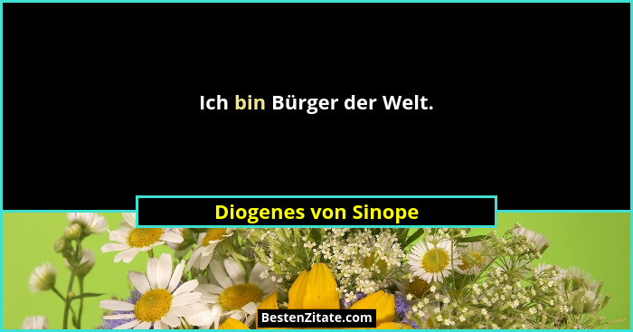 Ich bin Bürger der Welt.... - Diogenes von Sinope