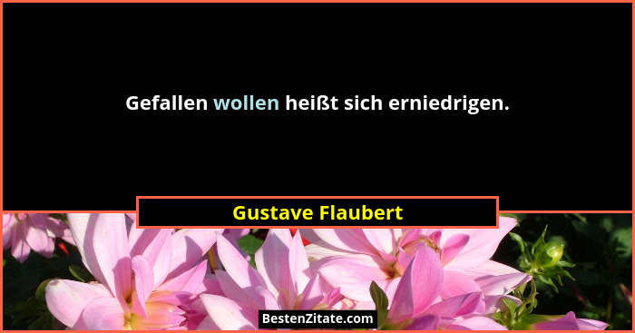 Gefallen wollen heißt sich erniedrigen.... - Gustave Flaubert