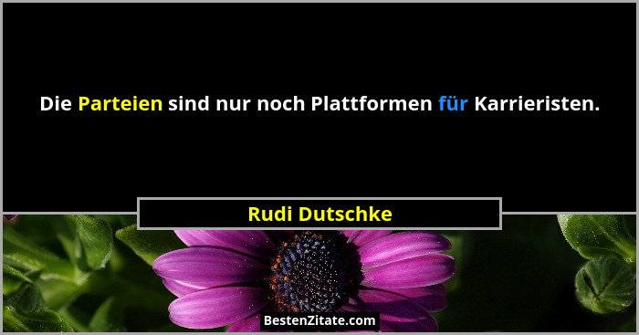 Die Parteien sind nur noch Plattformen für Karrieristen.... - Rudi Dutschke