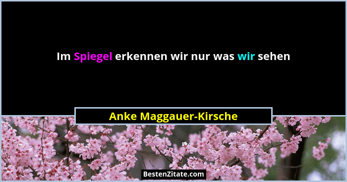 Im Spiegel erkennen wir nur was wir sehen... - Anke Maggauer-Kirsche