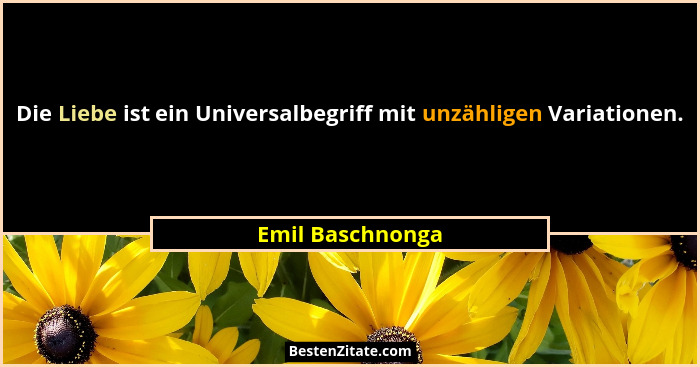 Die Liebe ist ein Universalbegriff mit unzähligen Variationen.... - Emil Baschnonga