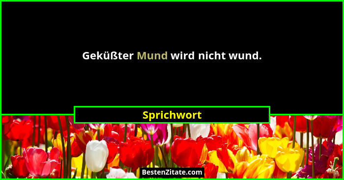 Geküßter Mund wird nicht wund.... - Sprichwort