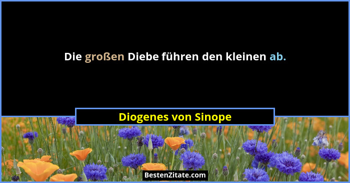 Die großen Diebe führen den kleinen ab.... - Diogenes von Sinope
