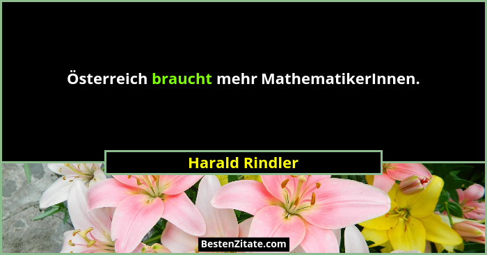 Österreich braucht mehr MathematikerInnen.... - Harald Rindler