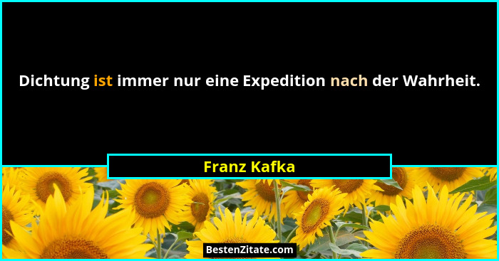 Dichtung ist immer nur eine Expedition nach der Wahrheit.... - Franz Kafka