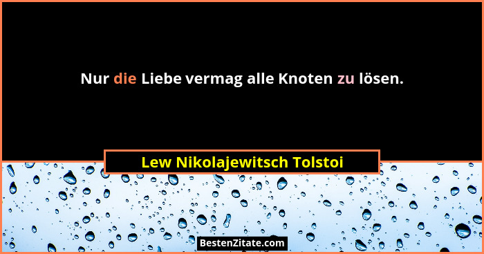 Nur die Liebe vermag alle Knoten zu lösen.... - Lew Nikolajewitsch Tolstoi