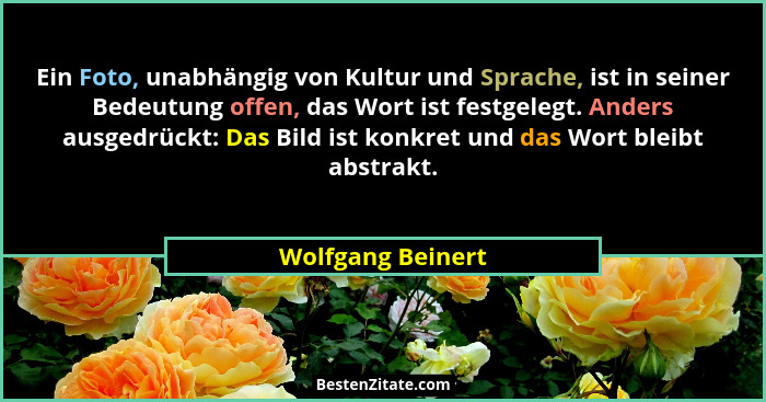 Ein Foto, unabhängig von Kultur und Sprache, ist in seiner Bedeutung offen, das Wort ist festgelegt. Anders ausgedrückt: Das Bild i... - Wolfgang Beinert