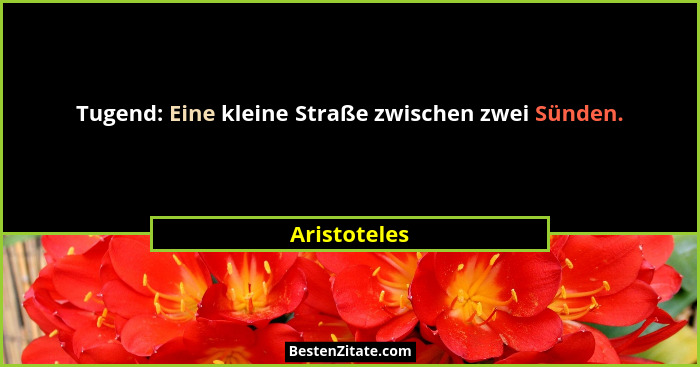 Tugend: Eine kleine Straße zwischen zwei Sünden.... - Aristoteles