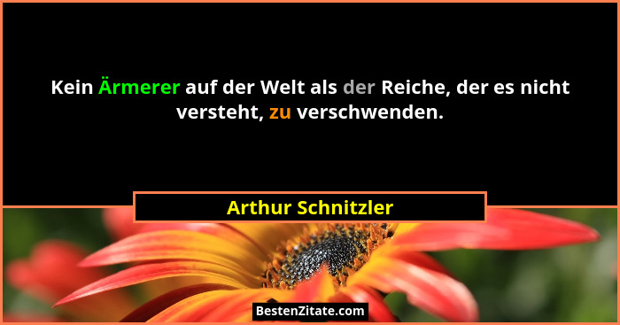 Kein Ärmerer auf der Welt als der Reiche, der es nicht versteht, zu verschwenden.... - Arthur Schnitzler