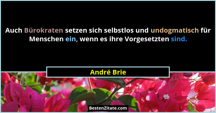 Auch Bürokraten setzen sich selbstlos und undogmatisch für Menschen ein, wenn es ihre Vorgesetzten sind.... - André Brie