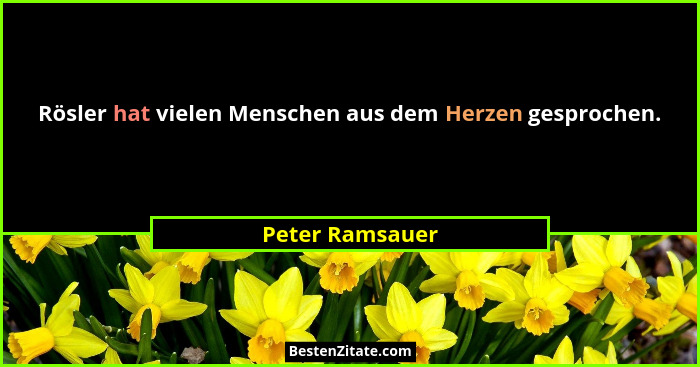 Rösler hat vielen Menschen aus dem Herzen gesprochen.... - Peter Ramsauer