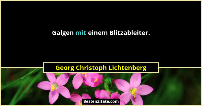 Galgen mit einem Blitzableiter.... - Georg Christoph Lichtenberg