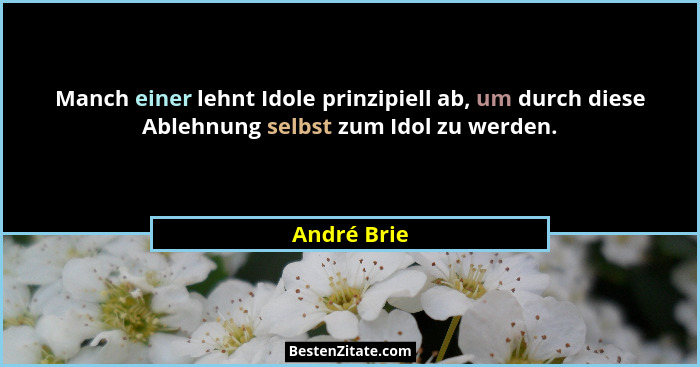 Manch einer lehnt Idole prinzipiell ab, um durch diese Ablehnung selbst zum Idol zu werden.... - André Brie