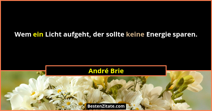 Wem ein Licht aufgeht, der sollte keine Energie sparen.... - André Brie