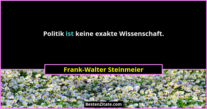 Politik ist keine exakte Wissenschaft.... - Frank-Walter Steinmeier