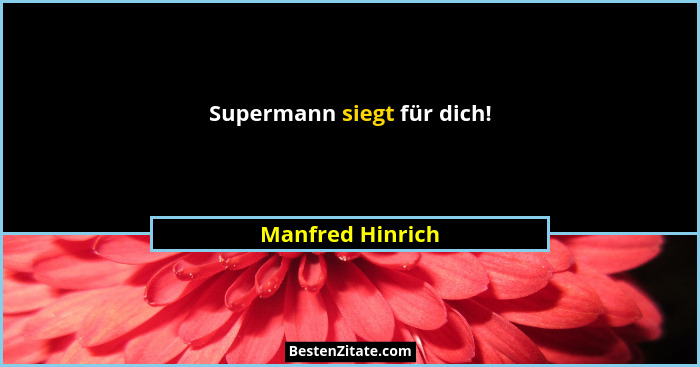 Supermann siegt für dich!... - Manfred Hinrich