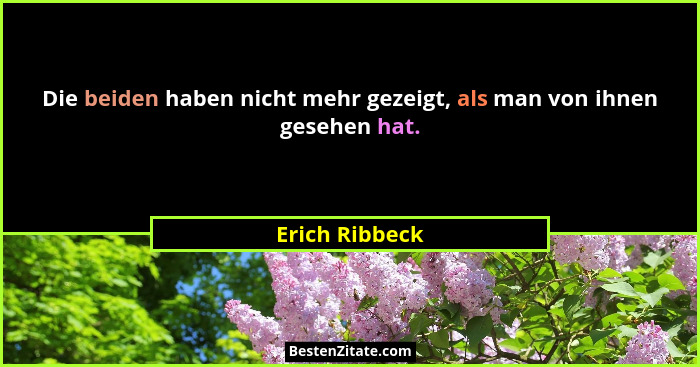Die beiden haben nicht mehr gezeigt, als man von ihnen gesehen hat.... - Erich Ribbeck