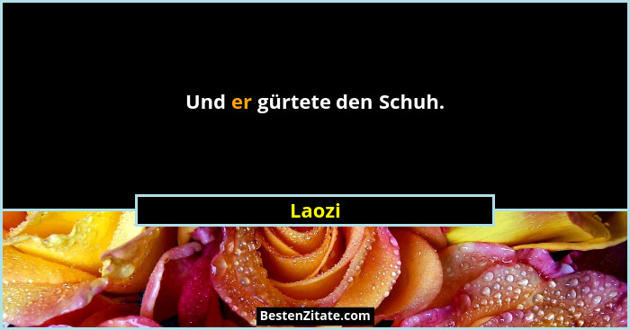 Und er gürtete den Schuh.... - Laozi