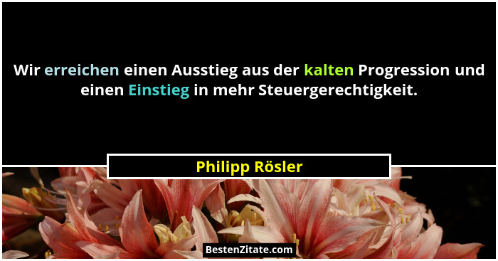 Wir erreichen einen Ausstieg aus der kalten Progression und einen Einstieg in mehr Steuergerechtigkeit.... - Philipp Rösler