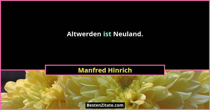 Altwerden ist Neuland.... - Manfred Hinrich