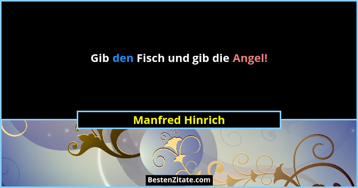Gib den Fisch und gib die Angel!... - Manfred Hinrich