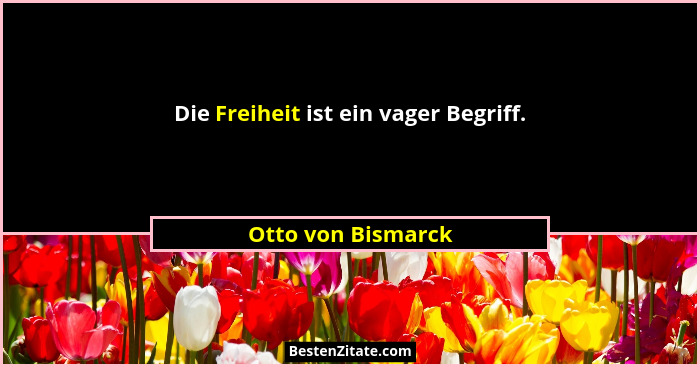 Die Freiheit ist ein vager Begriff.... - Otto von Bismarck