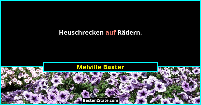 Heuschrecken auf Rädern.... - Melville Baxter