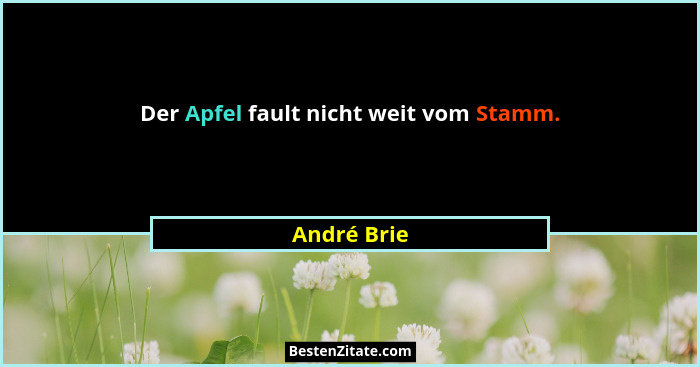 Der Apfel fault nicht weit vom Stamm.... - André Brie