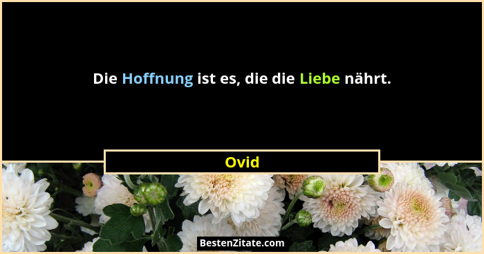 Die Hoffnung ist es, die die Liebe nährt.... - Ovid