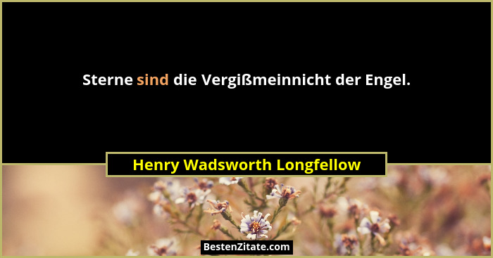 Sterne sind die Vergißmeinnicht der Engel.... - Henry Wadsworth Longfellow