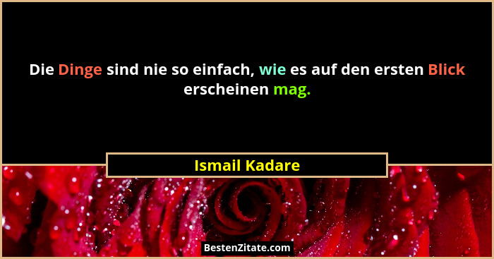 Die Dinge sind nie so einfach, wie es auf den ersten Blick erscheinen mag.... - Ismail Kadare